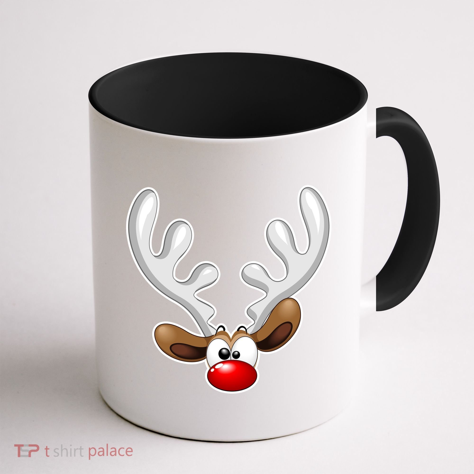 Christmas Red Nose Reindeer Face  Coffee Mug