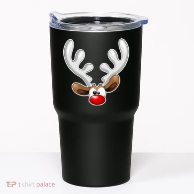 Christmas Red Nose Reindeer Face  Tumbler