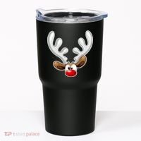 Christmas Red Nose Reindeer Face  Tumbler thumb 0