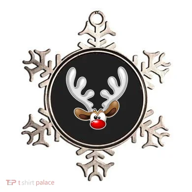 Christmas Red Nose Reindeer Face  Ornament