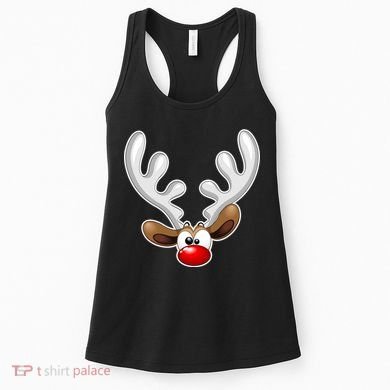 Christmas Red Nose Reindeer Face  Women's Tank Top