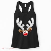 Christmas Red Nose Reindeer Face  Women's Tank Top thumb 0