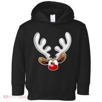 Christmas Red Nose Reindeer Face  Toddler Hoodie thumb 0
