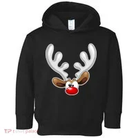 Christmas Red Nose Reindeer Face  Toddler Hoodie thumb 0