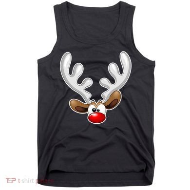 Christmas Red Nose Reindeer Face  Tank Top