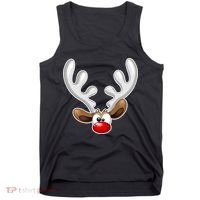 Christmas Red Nose Reindeer Face  Tank Top thumb 0