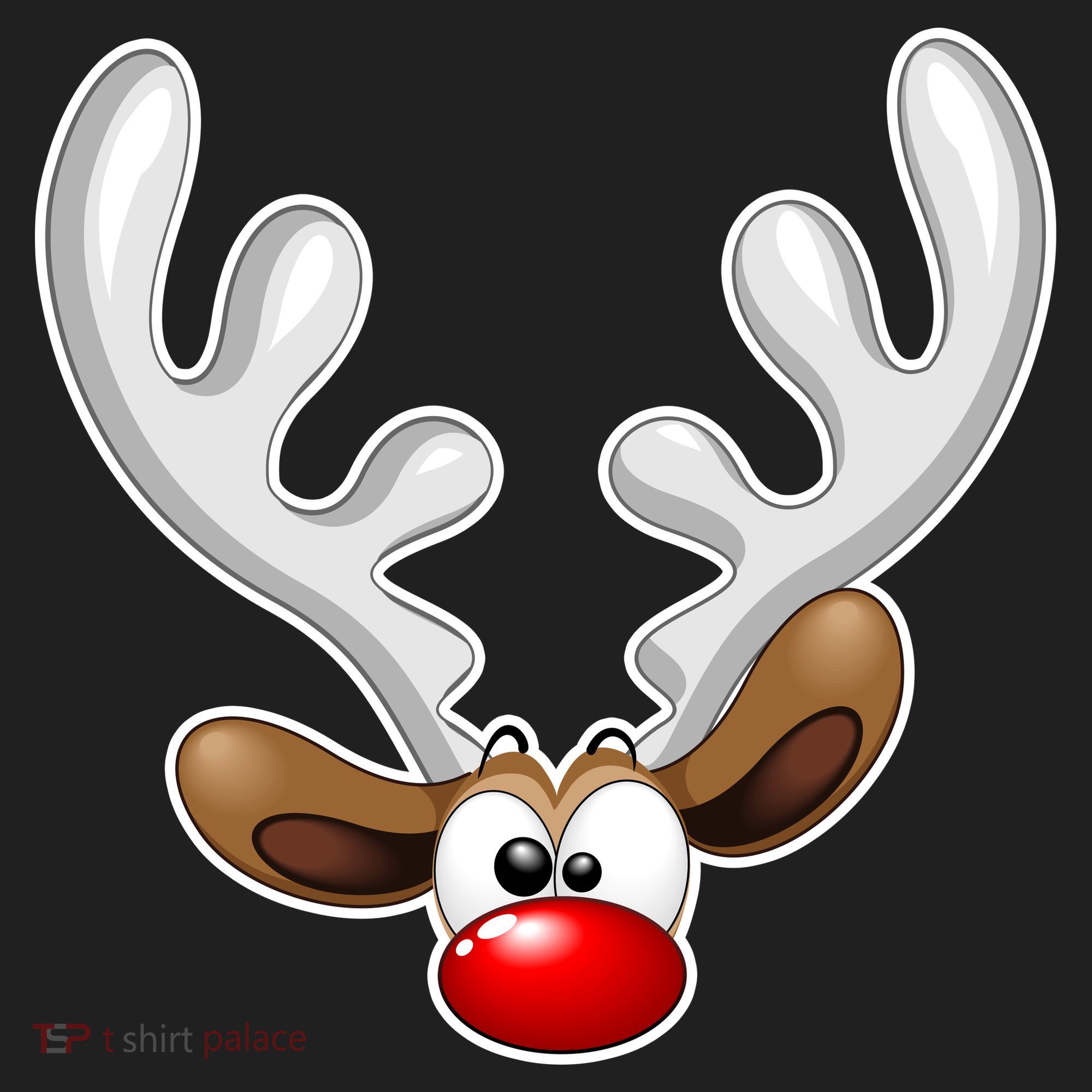 Christmas Red Nose Reindeer Face  Golf Towel
