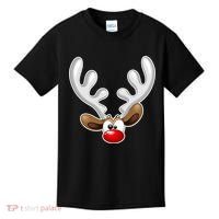 Christmas Red Nose Reindeer Face  Kids T-Shirt thumb 0