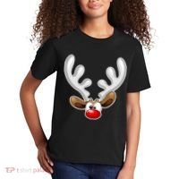 Christmas Red Nose Reindeer Face  Kids T-Shirt thumb 2