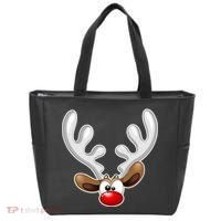 Christmas Red Nose Reindeer Face  Tote Bag thumb 0