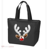Christmas Red Nose Reindeer Face  Tote Bag thumb 3