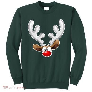 Christmas Red Nose Reindeer Face  Sweatshirt