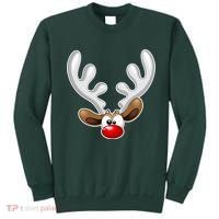 Christmas Red Nose Reindeer Face  Sweatshirt thumb 0