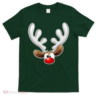 Christmas Red Nose Reindeer Face  T-Shirt