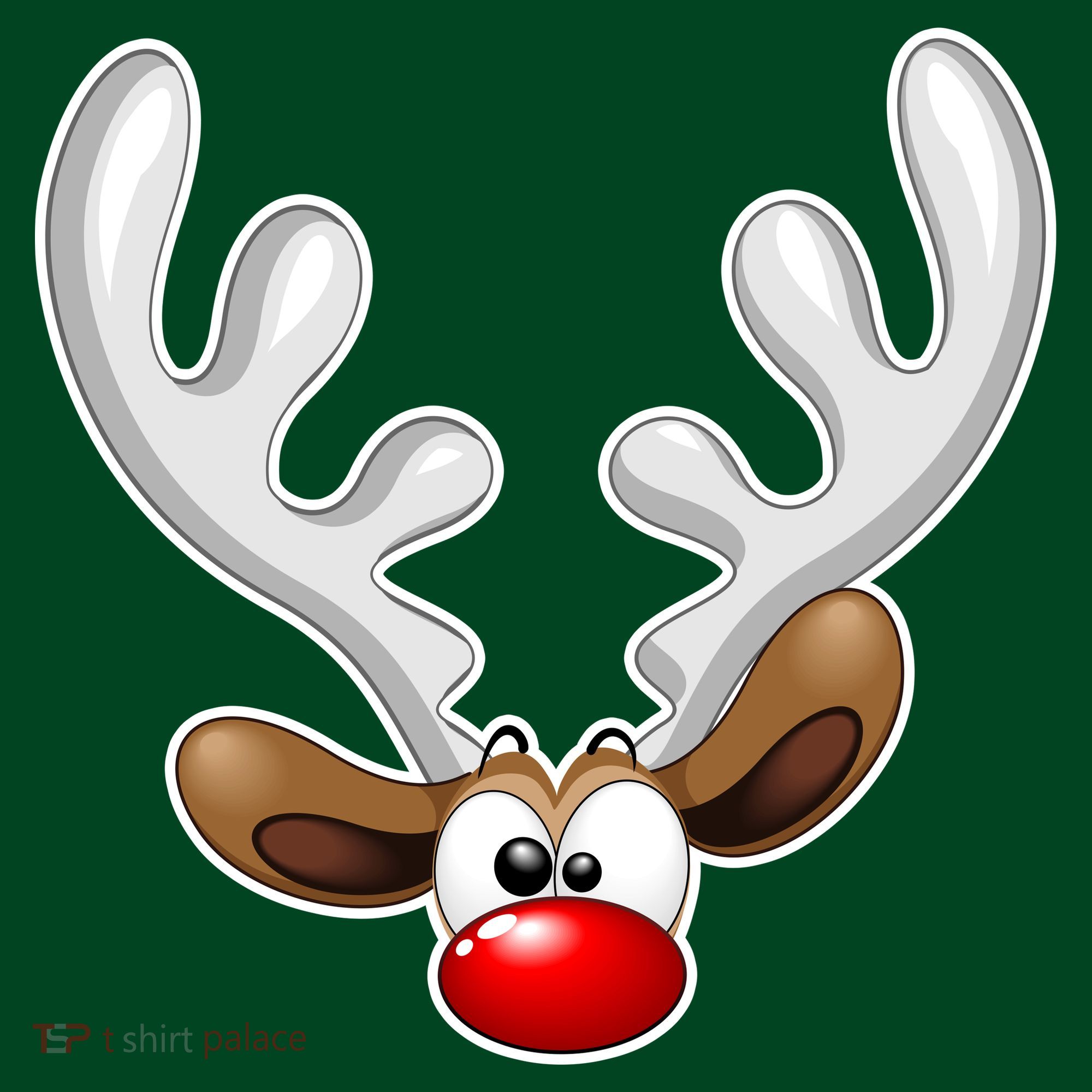 Christmas Red Nose Reindeer Face  Button