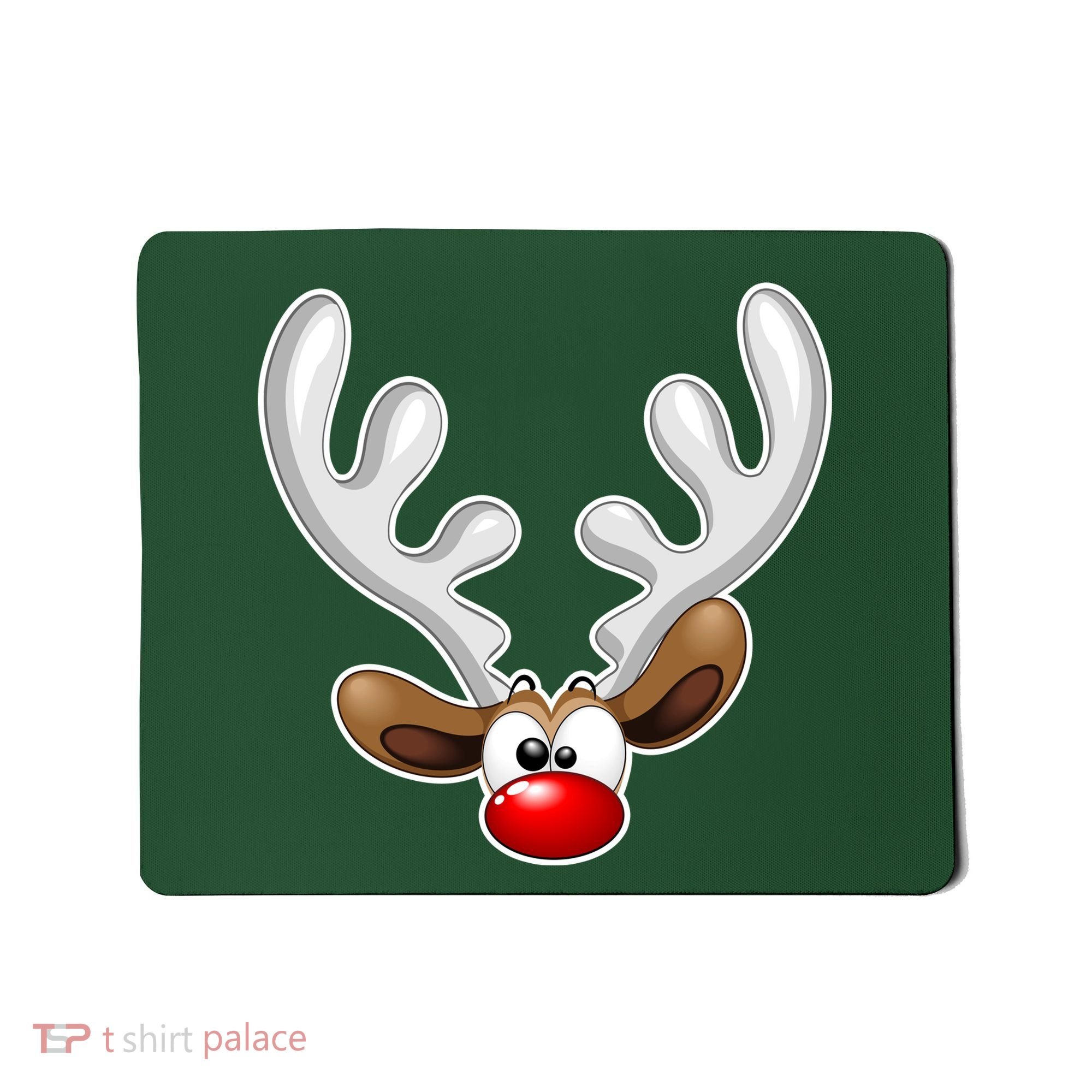 Christmas Red Nose Reindeer Face  Mousepad