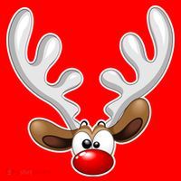 Christmas Red Nose Reindeer Face  Santa Hat thumb 1