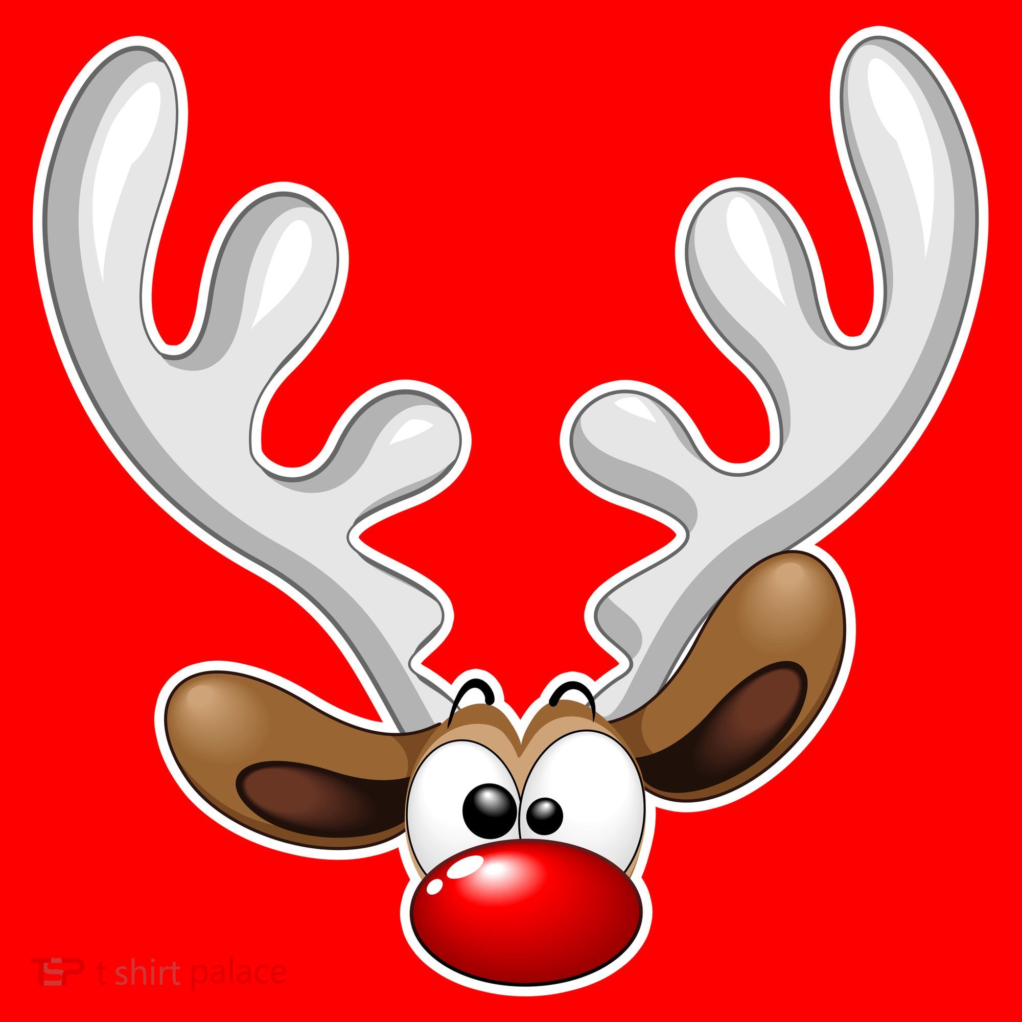 Christmas Red Nose Reindeer Face  Santa Hat