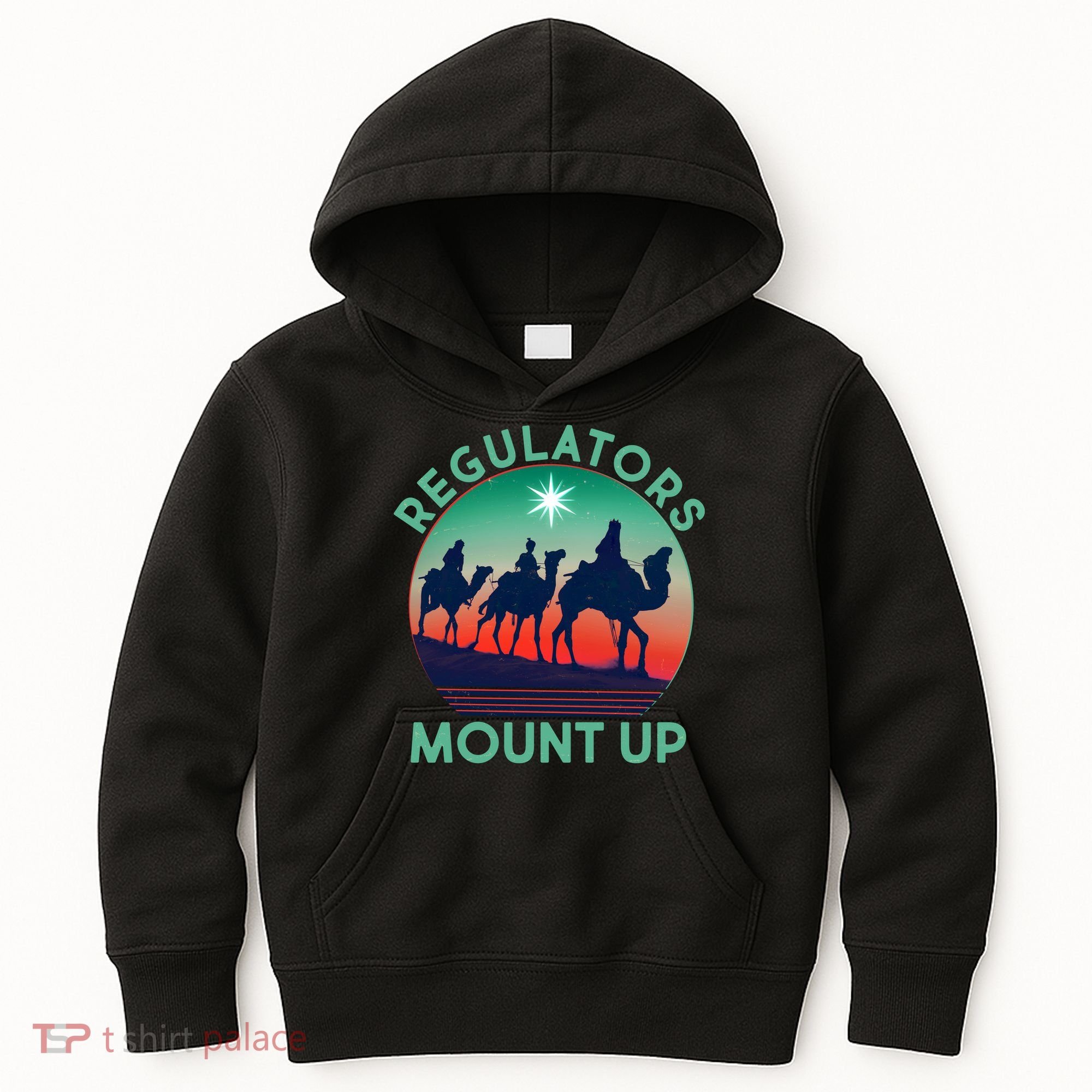 Christmas Regulars Mount Up Three Wise Men Kids Hoodie