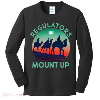 Christmas Regulars Mount Up Three Wise Men Kids Long Sleeve Shirt