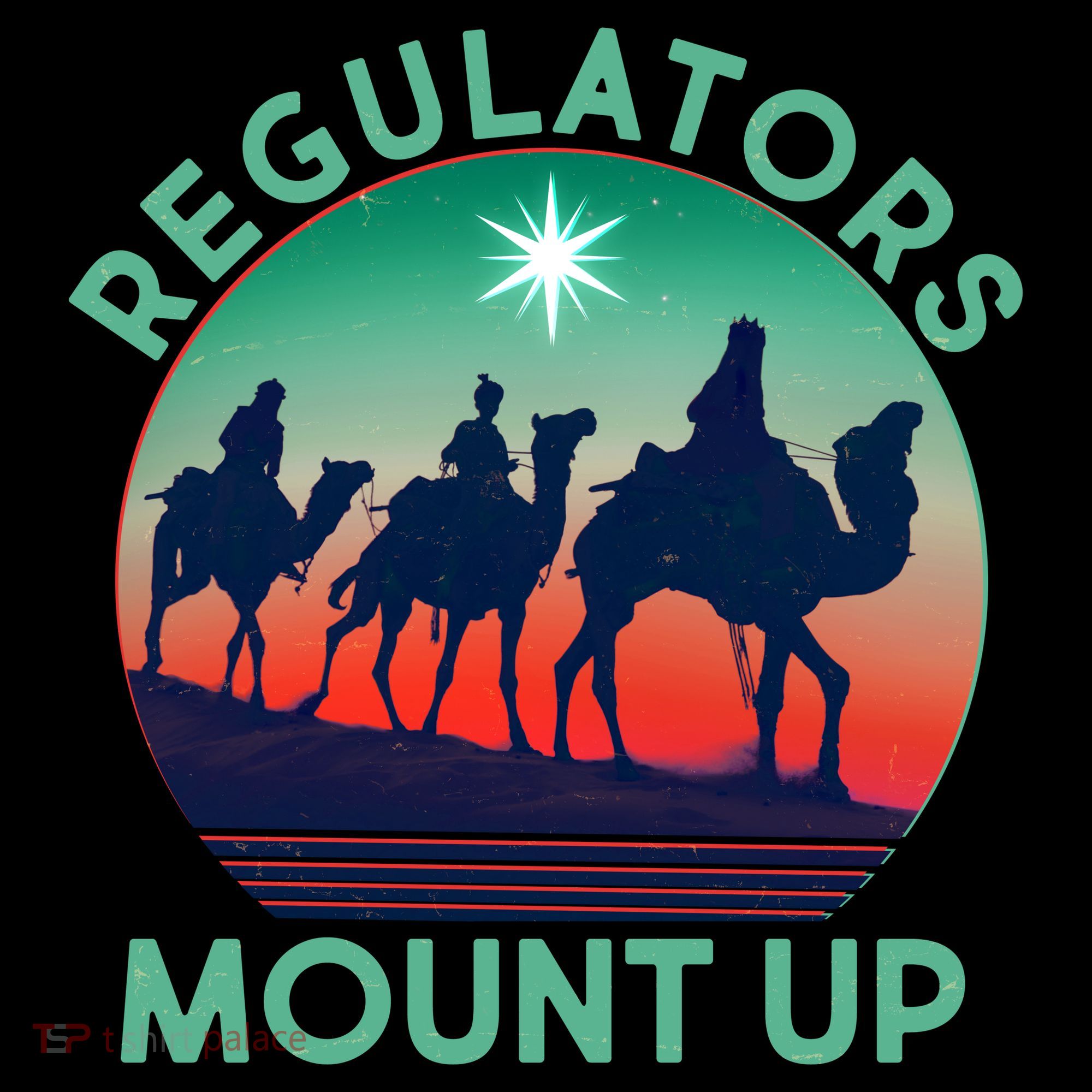 Christmas Regulars Mount Up Three Wise Men Kids Long Sleeve Shirt