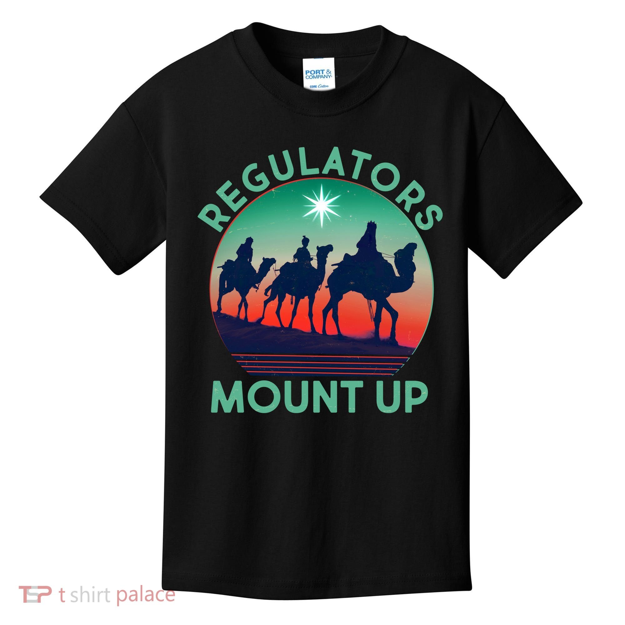 Christmas Regulars Mount Up Three Wise Men Kids T-Shirt