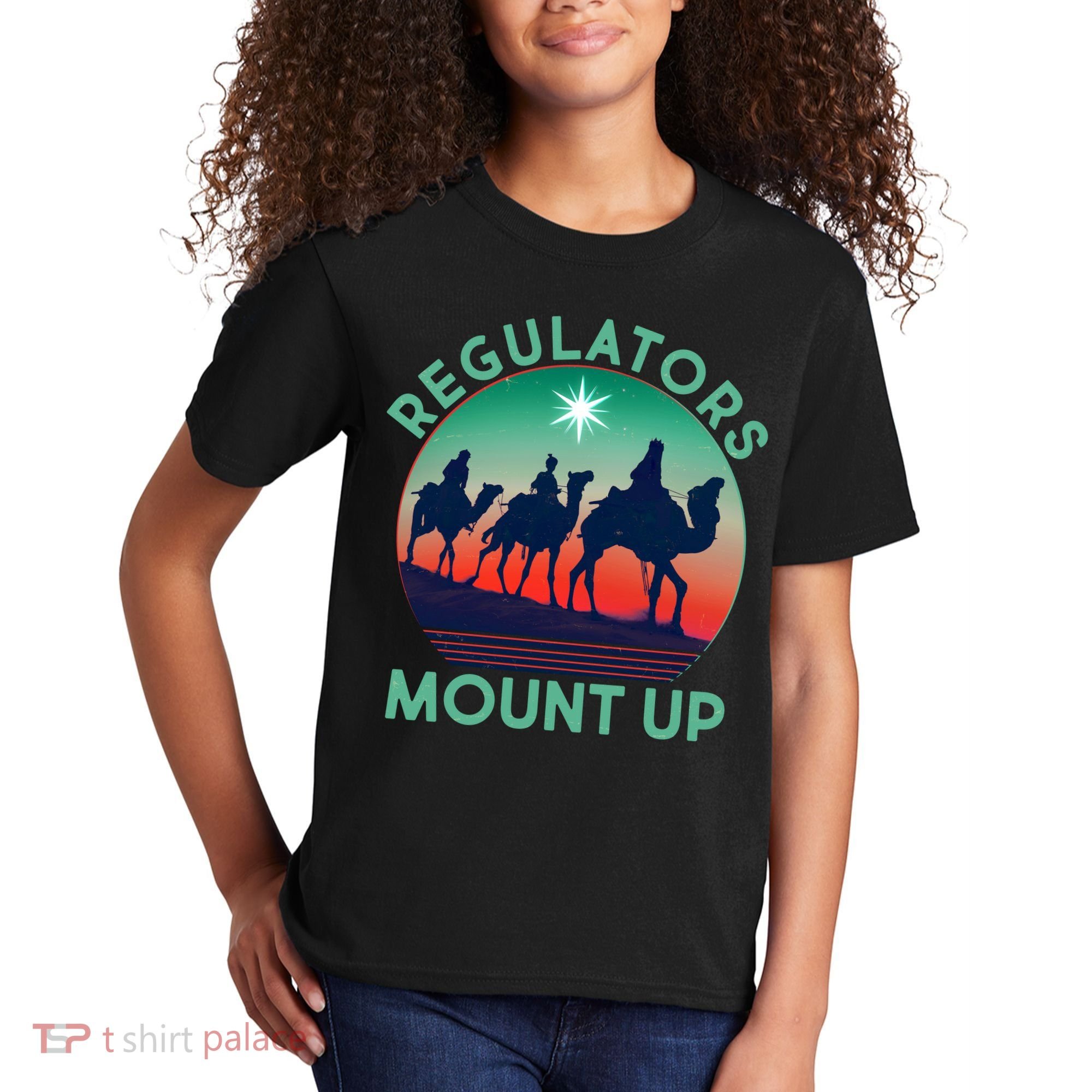Christmas Regulars Mount Up Three Wise Men Kids T-Shirt