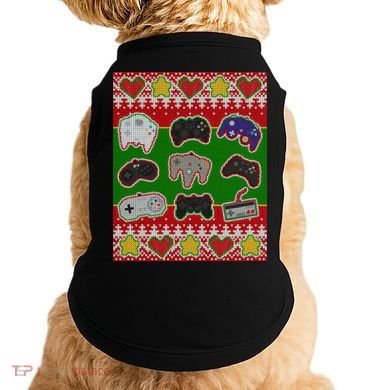 Christmas Retro Video Game Controllers Ugly Sweater Doggie Tank