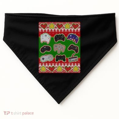 Christmas Retro Video Game Controllers Ugly Sweater USA-Made Doggie Bandana