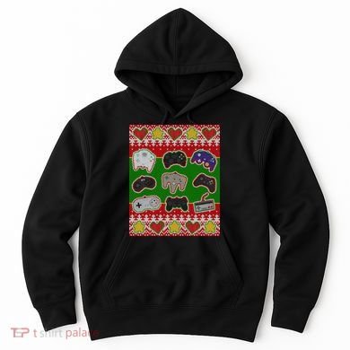 Christmas Retro Video Game Controllers Ugly Sweater Hoodie