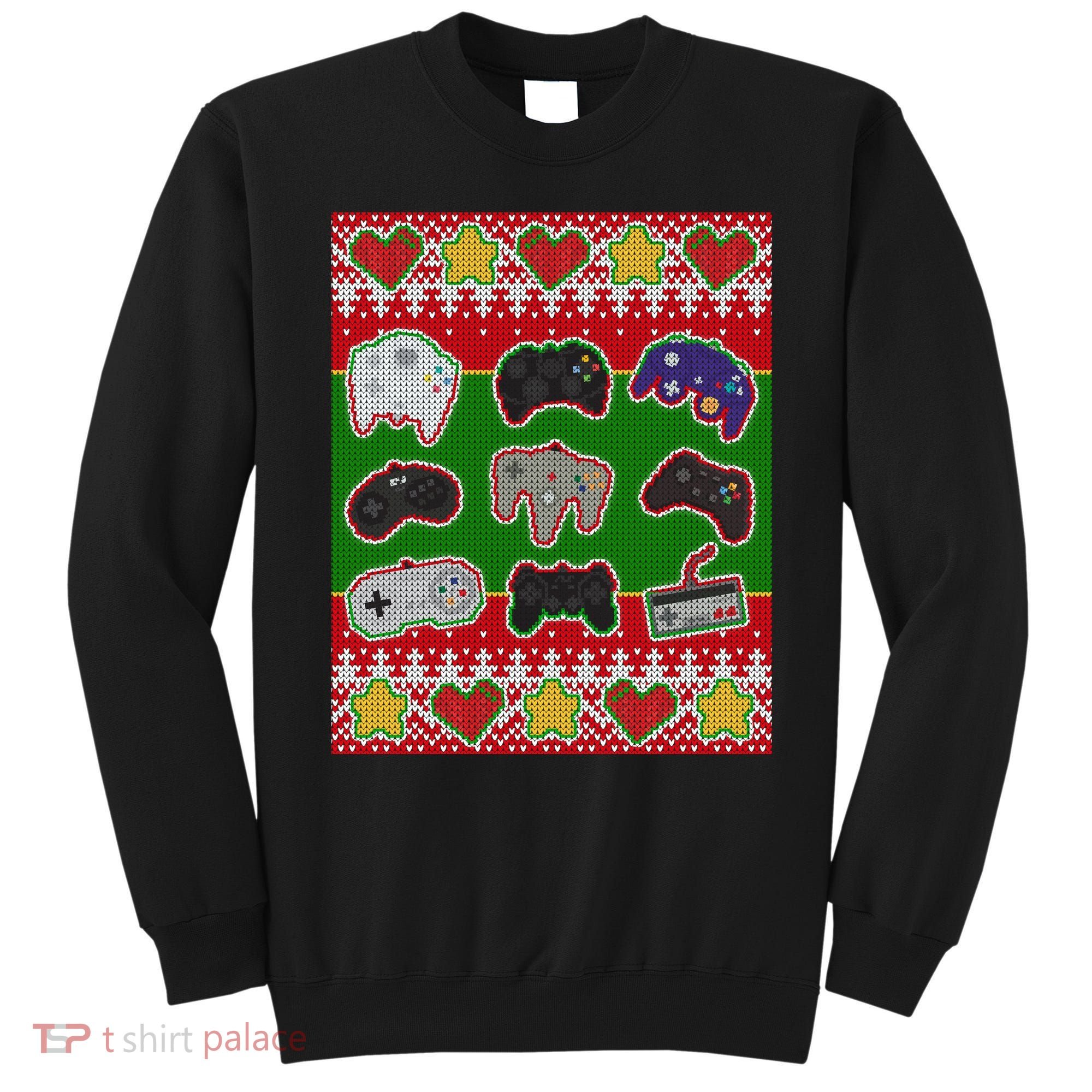 Christmas Retro Video Game Controllers Ugly Sweater Sweatshirt