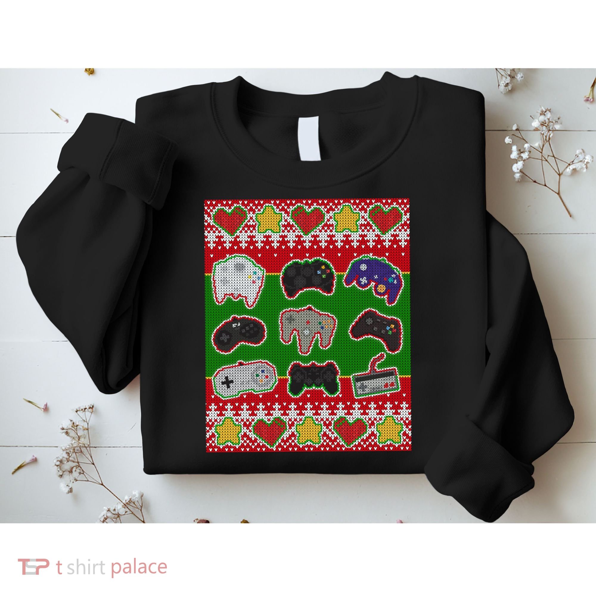 Christmas Retro Video Game Controllers Ugly Sweater Sweatshirt
