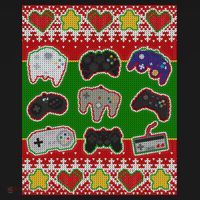 Christmas Retro Video Game Controllers Ugly Sweater Sweatshirt thumb 3