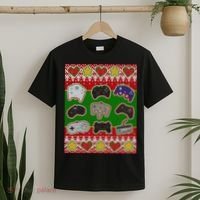Christmas Retro Video Game Controllers Ugly Sweater T-Shirt thumb 2
