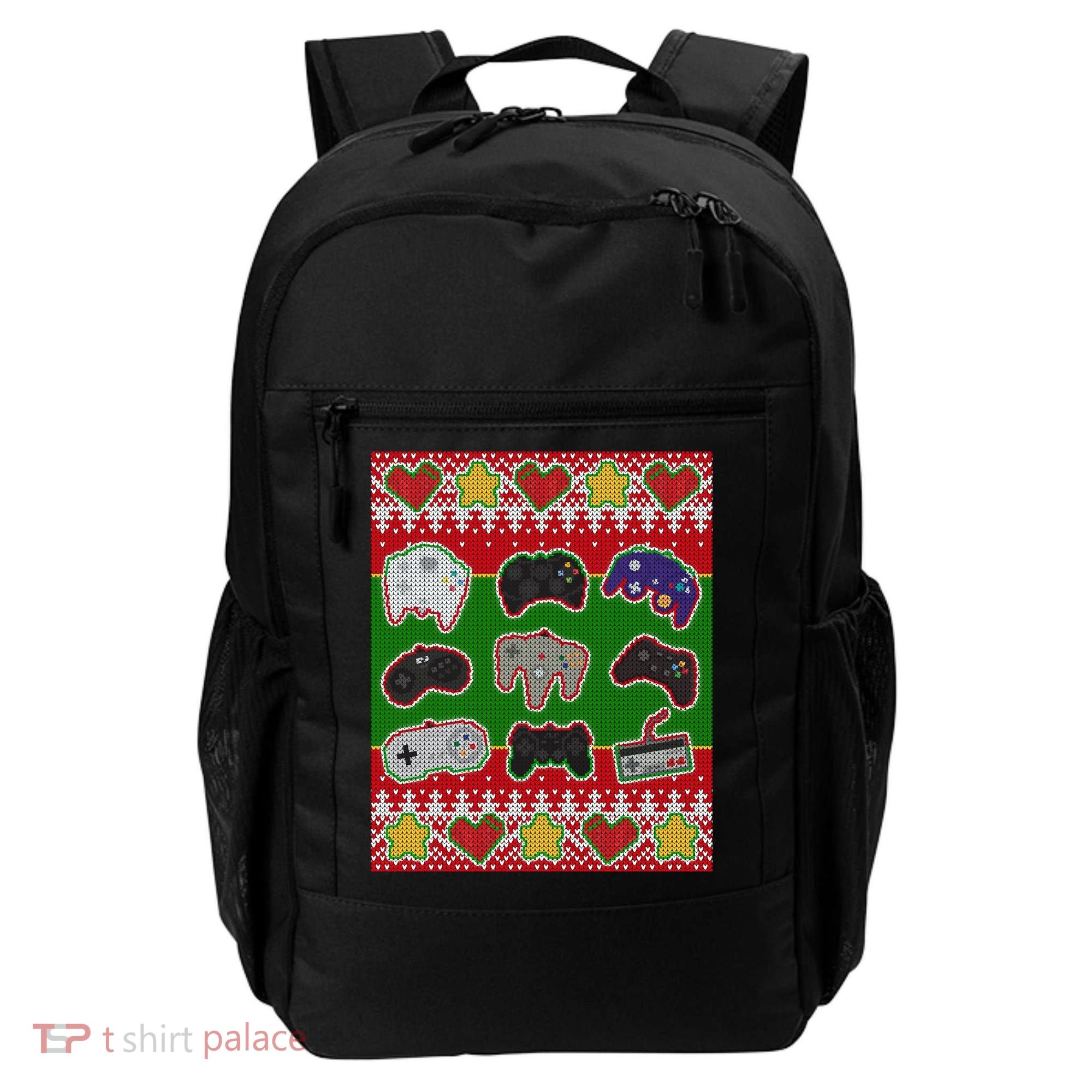Christmas Retro Video Game Controllers Ugly Sweater Backpack