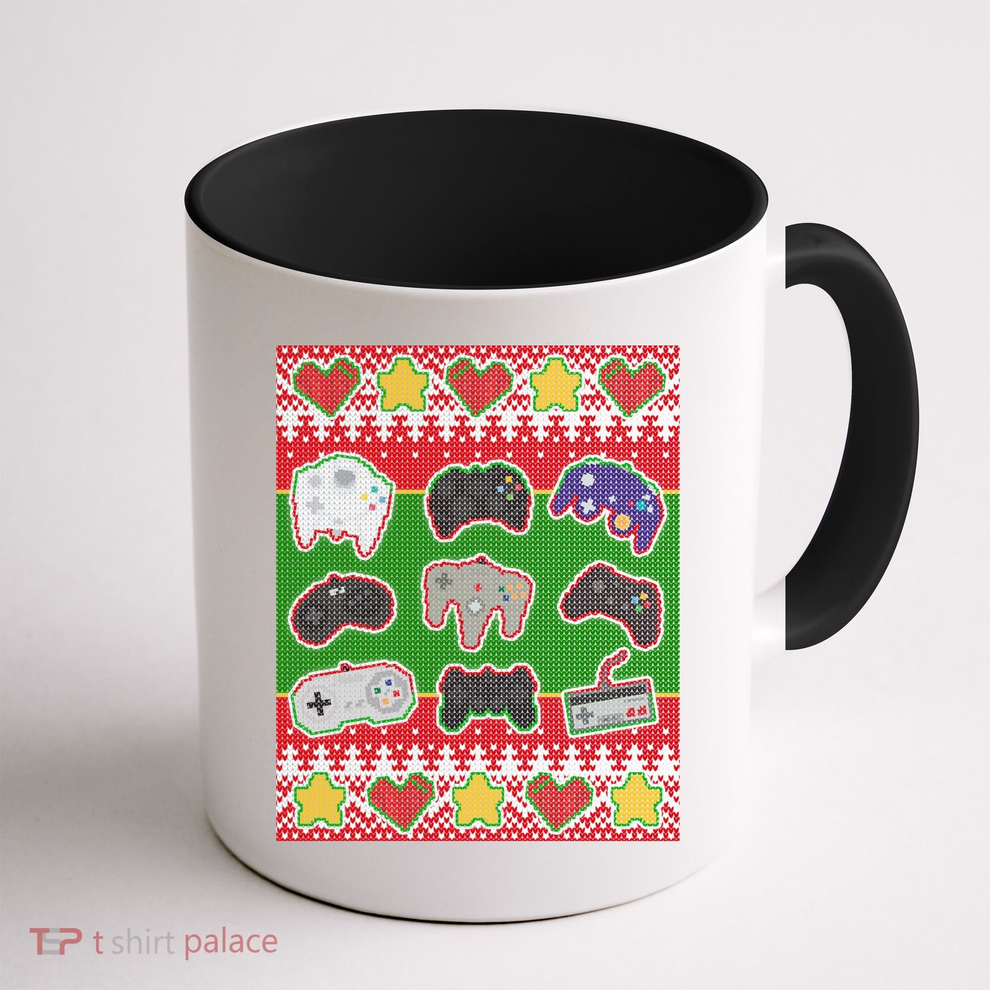 Christmas Retro Video Game Controllers Ugly Sweater Coffee Mug