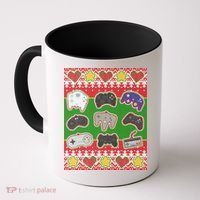 Christmas Retro Video Game Controllers Ugly Sweater Coffee Mug thumb 0