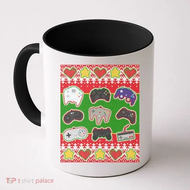 Christmas Retro Video Game Controllers Ugly Sweater Coffee Mug
