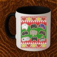 Christmas Retro Video Game Controllers Ugly Sweater Coffee Mug thumb 2