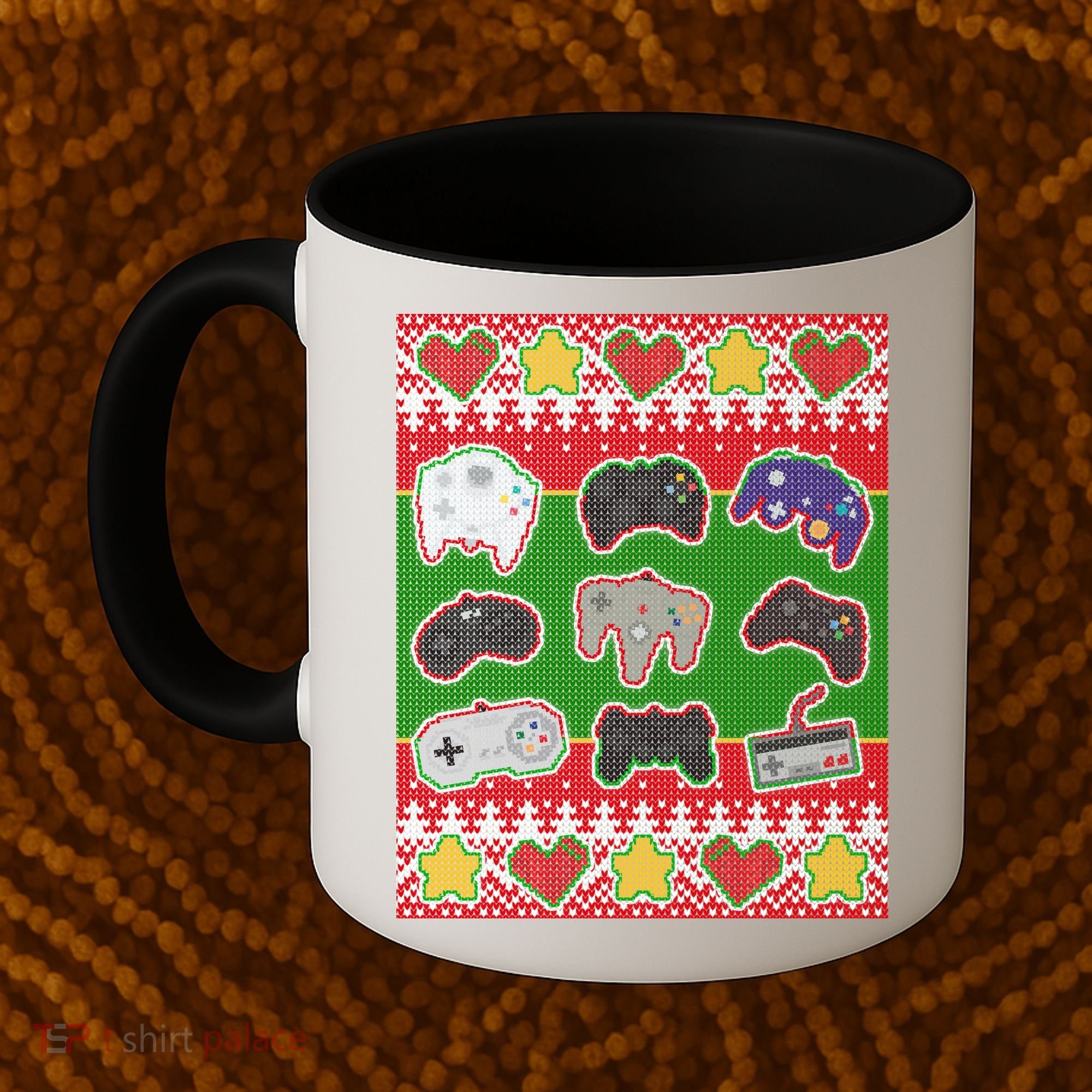 Christmas Retro Video Game Controllers Ugly Sweater Coffee Mug