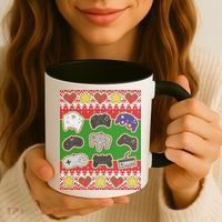 Christmas Retro Video Game Controllers Ugly Sweater Coffee Mug thumb 3