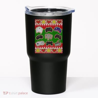 Christmas Retro Video Game Controllers Ugly Sweater Tumbler