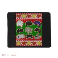 Christmas Retro Video Game Controllers Ugly Sweater Mousepad thumb 0