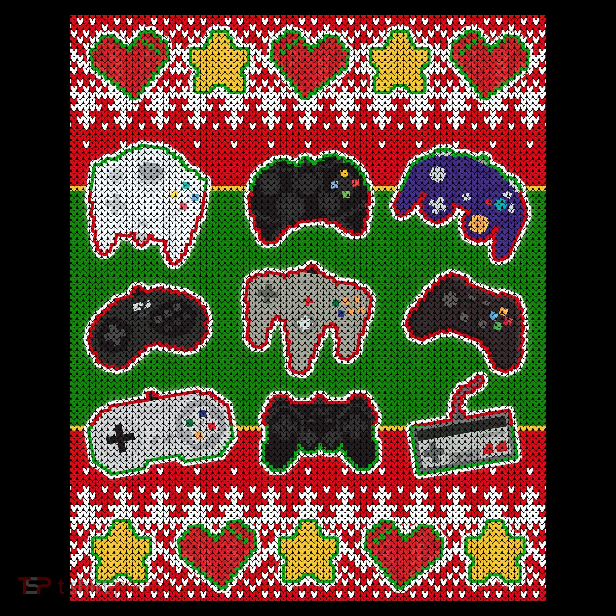 Christmas Retro Video Game Controllers Ugly Sweater Baby Bodysuit