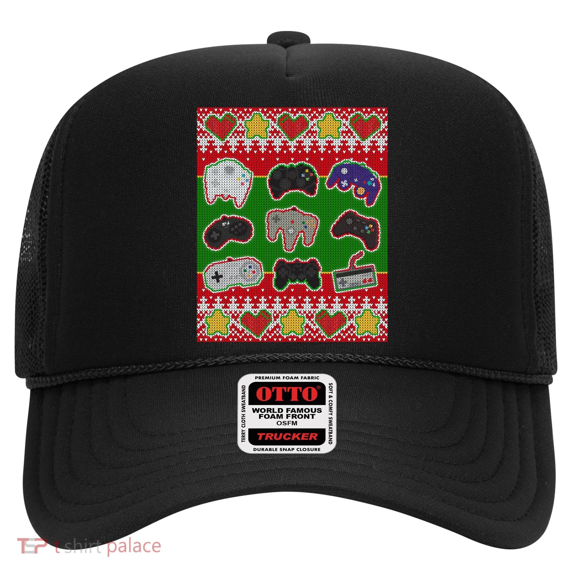 Christmas Retro Video Game Controllers Ugly Sweater Hat