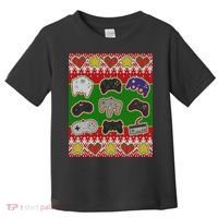 Christmas Retro Video Game Controllers Ugly Sweater Toddler T-Shirt thumb 0