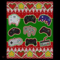 Christmas Retro Video Game Controllers Ugly Sweater Toddler T-Shirt thumb 4