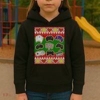 Christmas Retro Video Game Controllers Ugly Sweater Kids Hoodie thumb 3