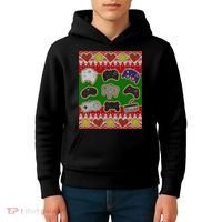 Christmas Retro Video Game Controllers Ugly Sweater Kids Hoodie thumb 4