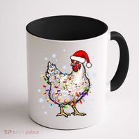 Christmas Santa Chicken Coffee Mug thumb 1